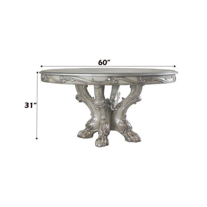 Dresden - Round Pedestal Dining Table - Vintage Bone White ACME