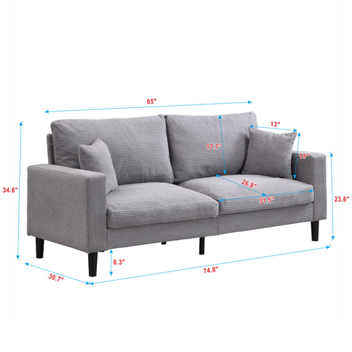 Modern Upholstered 2 Piece Sofa Set With 3 Seater And 2 Seater Home Essentials