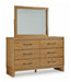 Sherbana - Dresser And Mirror - Light Brown Signature Design by Ashley®