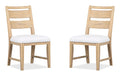 Somerset - Dining Side Chair With Upholstered Seat (Set of 2) - Butternut and Omari Natural Magnussen Furniture