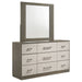 Edmondson - 9 Drawer Dresser With Mirror - Natural / Gray Furniture Max