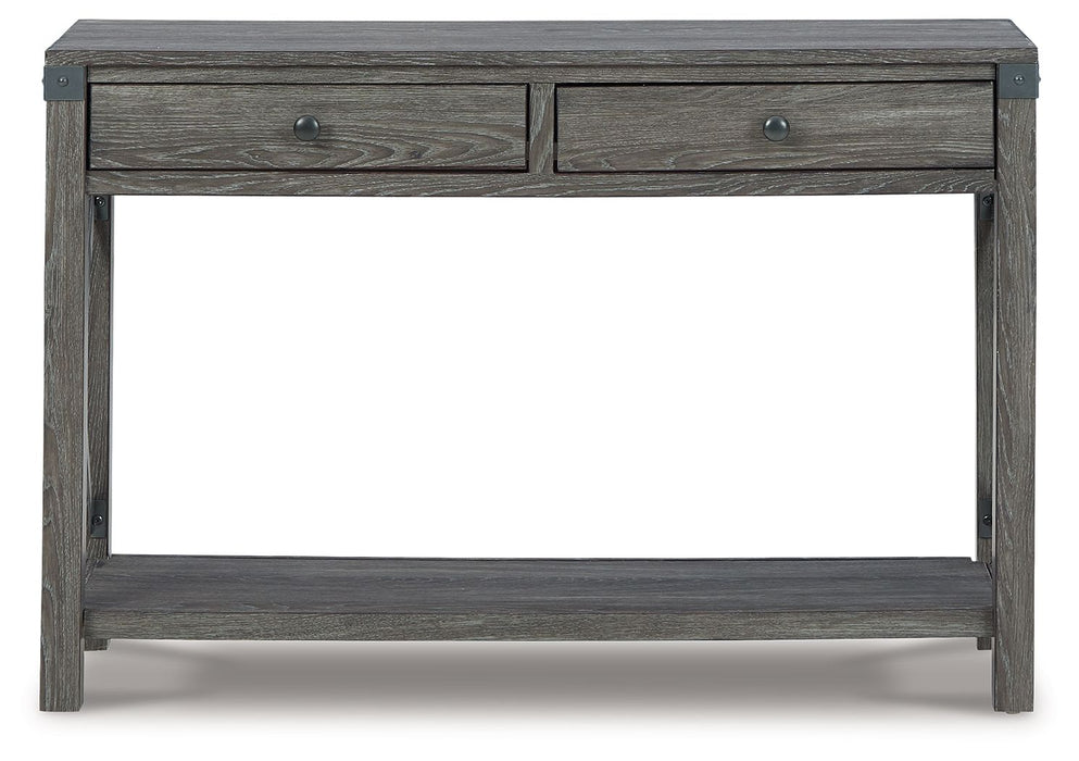 Freedan - Console Sofa Table - Grayish Brown Signature Design by Ashley®