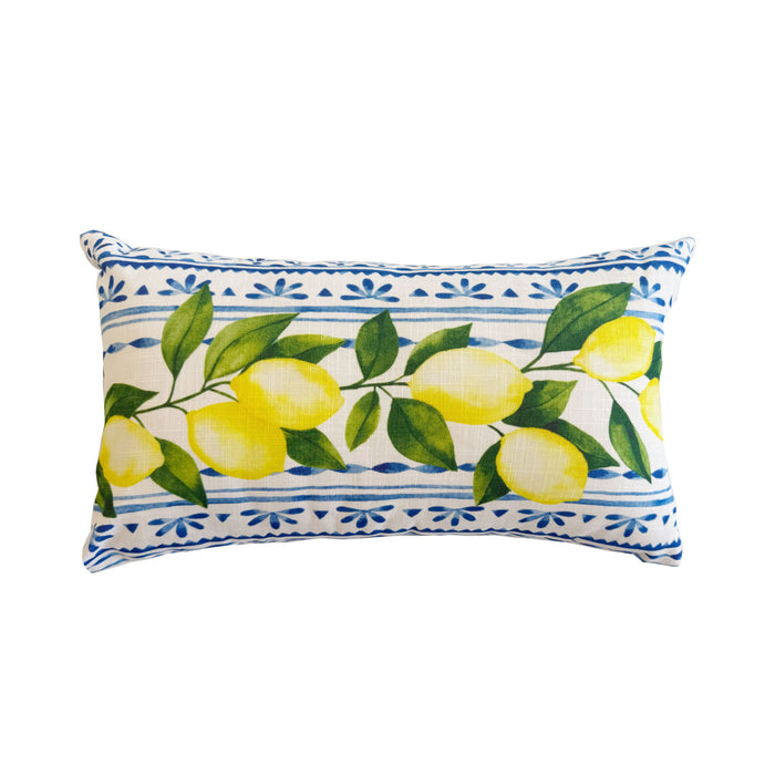 Summer Fresh Lemon Lumbar Outdoor Pillows - Multi Daily Nest