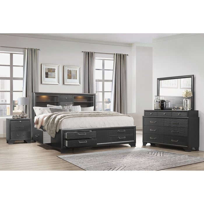 Civic - 5 Piece Storage Bedroom Set With Bookcase Headboard Global Furniture USA