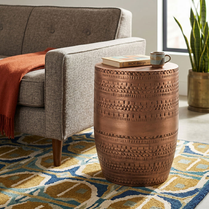 Johnsen - Handcrafted Large Metal Accent Table Simpli-Home