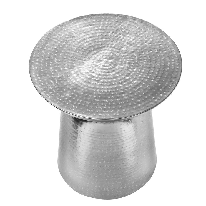 Drum Accent Side Table, Hammered Texture 8th Street