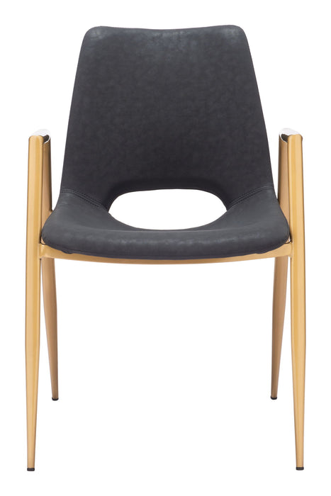 Desi - Dining Chair With Gold Legs (Set of 2) Zuo Modern