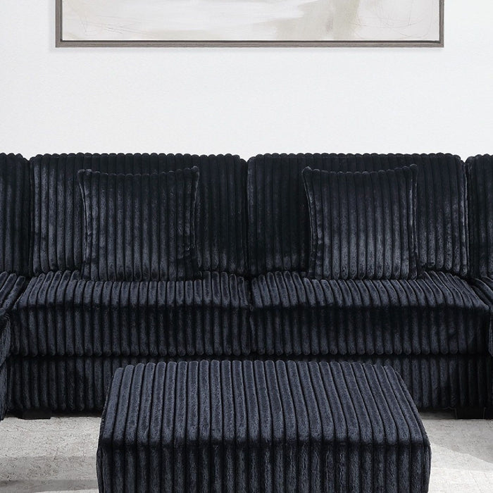 Armless Chair With Pillow, Living Room Furniture, Soft Upholstered - Black Home Essentials
