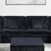 Armless Chair With Pillow, Living Room Furniture, Soft Upholstered - Black Home Essentials