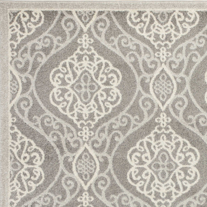 2' X 4' Moroccan Indoor / Outdoor Area Rug - Silver