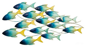 Dullcott - Indoor/Outdoor Wall Decor - Blue / Teal / Yellow Signature Design by Ashley®