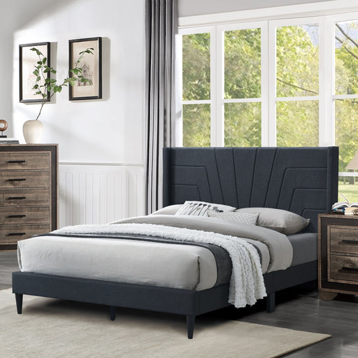 Eastern King Size Bed, Upholstered Platform Bedframe - Charcoal Home Essentials