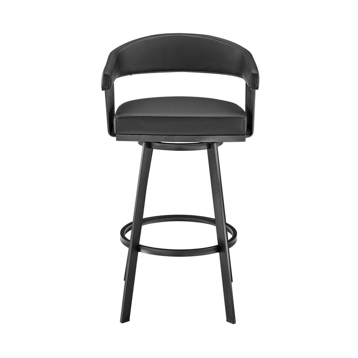 34" Swivel Low Back Counter Height Bar Chair - Black