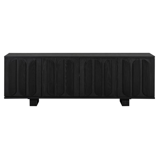 Farmhouse TV Stand, Storage Media Console With Adjustable Shelves & 3 Cable Holes Hearth and Haven