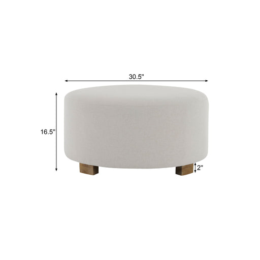 Round Ottoman, Minimalist Footstool - White Noble House