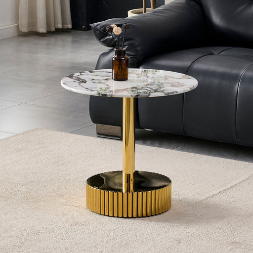 End Table For Living Rooms - Gold / White Home Essentials