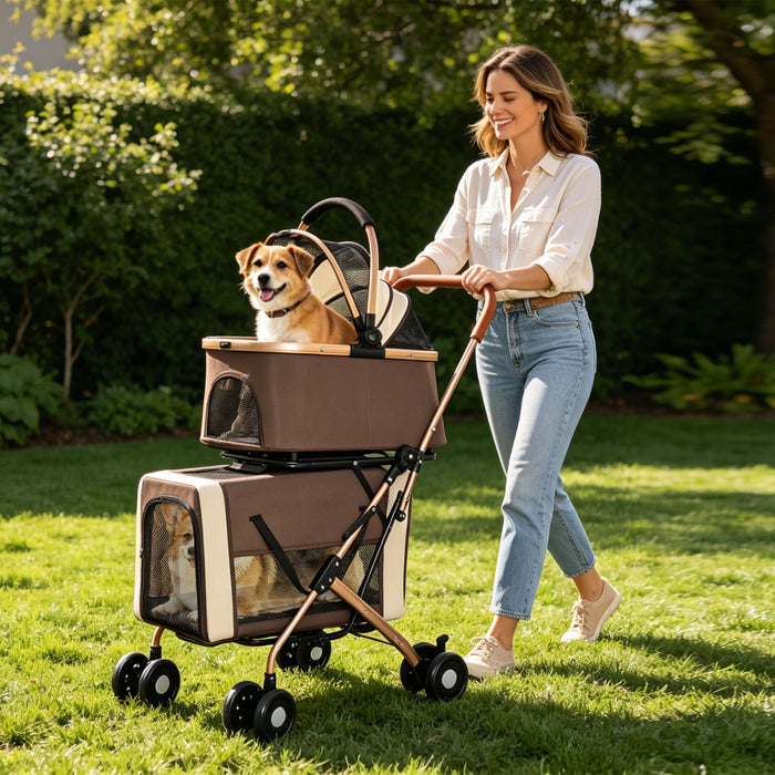 Double Pet Stroller For Dogs And Cats Daily Nest