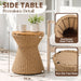 Stool With Lid, Wicker Accent Table, Indoor Outdoor Side Table - Brown White Daily Nest