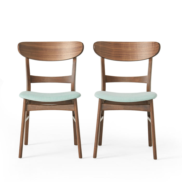 Modern Dining Chairs With Cushioned Seat (Set of 2) Noble House