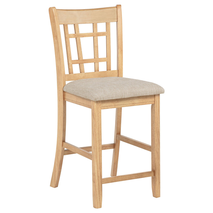 Davis - Counter Height Dining Chair Linen (Set of 2) - Light Oak Furniture Max