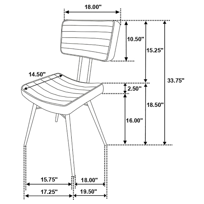 Tufted Side Chairs Upholstery And Tapered Legs (Set of 2) - Camel Furniture Max