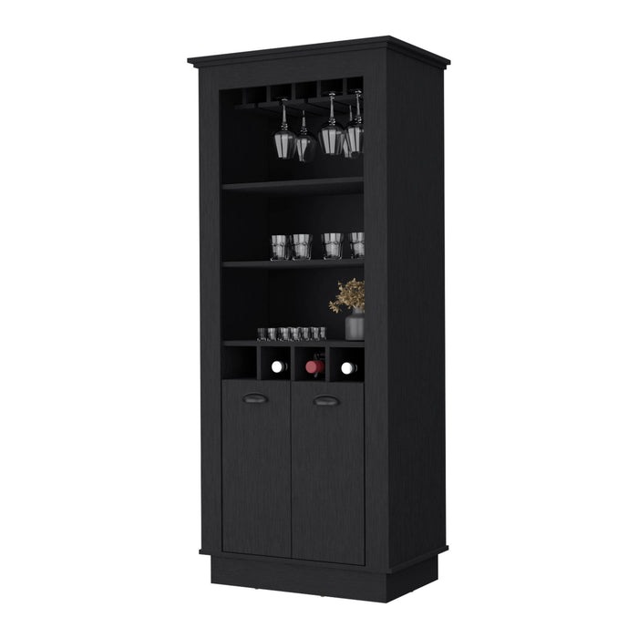 Bar Cabinet With Wine Storage - Black