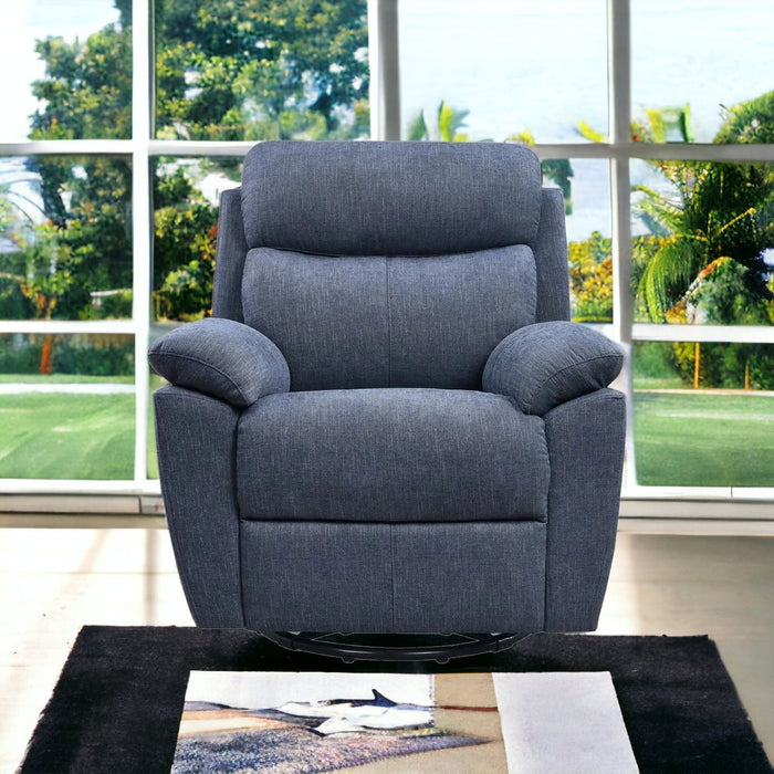 Fabric Power Recliner With USB - Blue