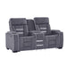 Austin - Console Reclining Loveseat With Storage Arms - Gray Global Furniture USA