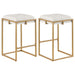 Square Counter Height Stools (Set of 2) - Beige / Gold Furniture Max