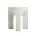 Outdoor Round Top Side Table / End Table, Living Room Accent Table - Antique White Noble House