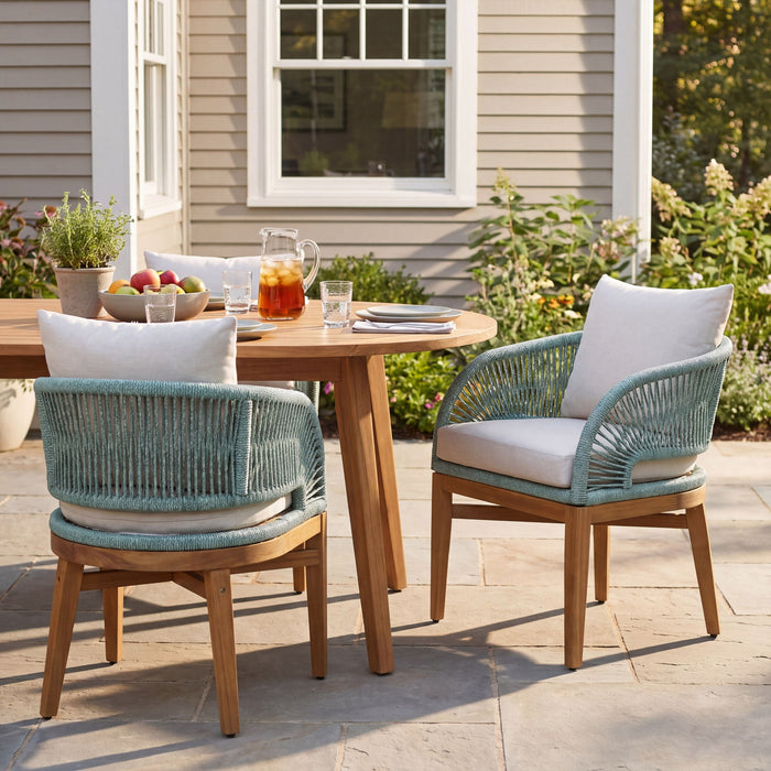Outdoor Dining Chairs With Cushion (Set of 2) Noble House