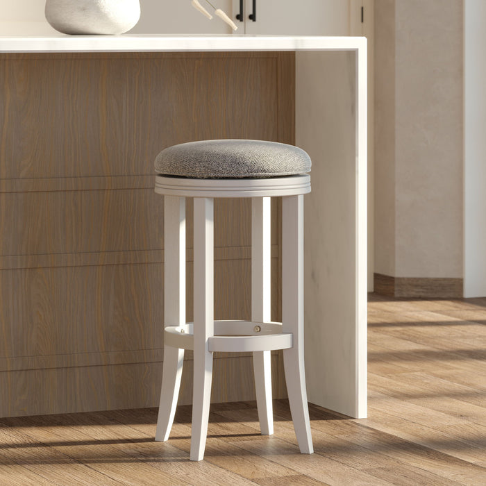Backless Swivel Stool With Upholstered Seat Home Essentials