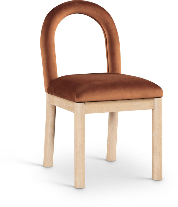 Conrad - Velvet Dining Chair With Natural Legs Meridian Furniture