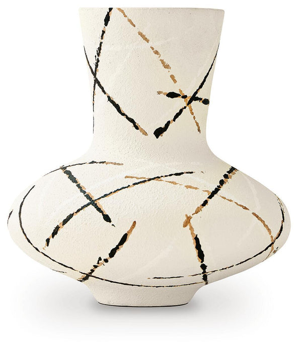 Brockford - Vase - Cream / Black / Brown Signature Design by Ashley®