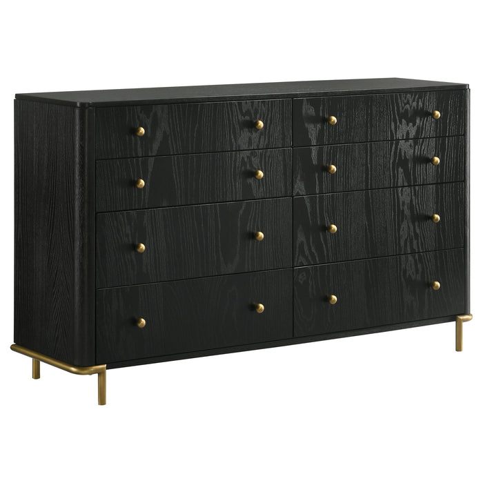 Anser - 8 Drawer Dresser - Black Furniture Max