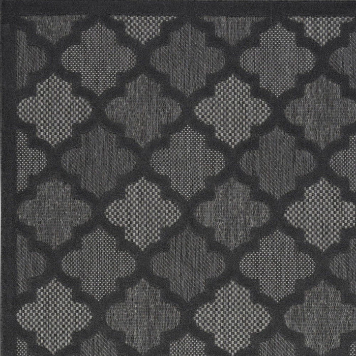 4' X 6' Ikat Indoor / Outdoor Area Rug - Charcoal Black