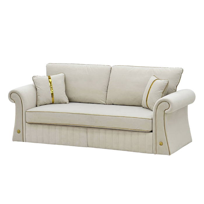 Sofa With Rolled Arms, 3 Seater Couch, Living Room Accent Home Essentials
