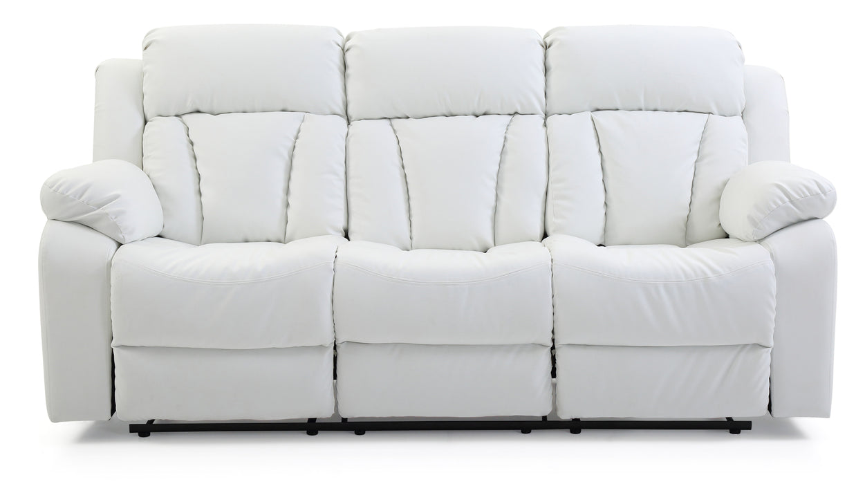 Glory Furniture Daria Reclining Sofa, White