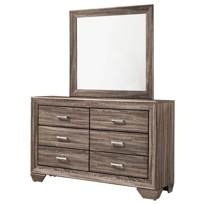 Holmgren - 6 Drawer Dresser With Mirror - Taupe Furniture Max