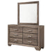 Holmgren - 6 Drawer Dresser With Mirror - Taupe Furniture Max
