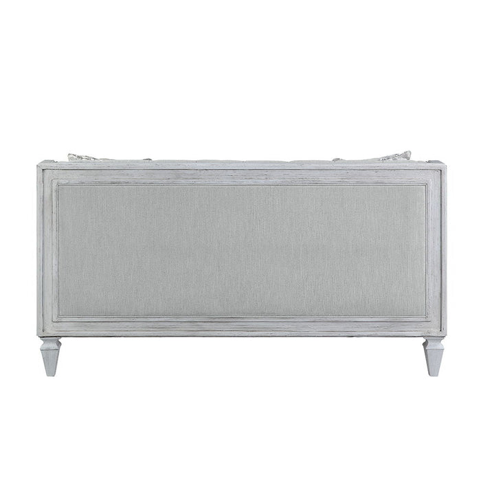 Katia - Loveseat With 2 Pillows - Light Gray Linen & Weathered White ACME