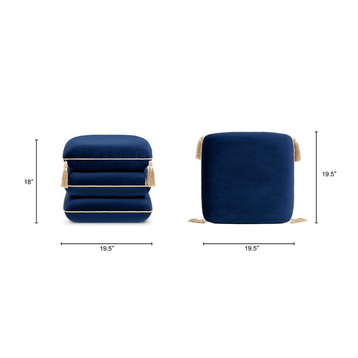 Monarch - Squared Upholstered Ottoman Jennifer Taylor Home