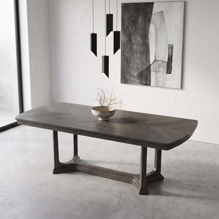 Arcus - Rectangular Dining Table With Butterfly Leaf - Charcoal Gray Home Essentials