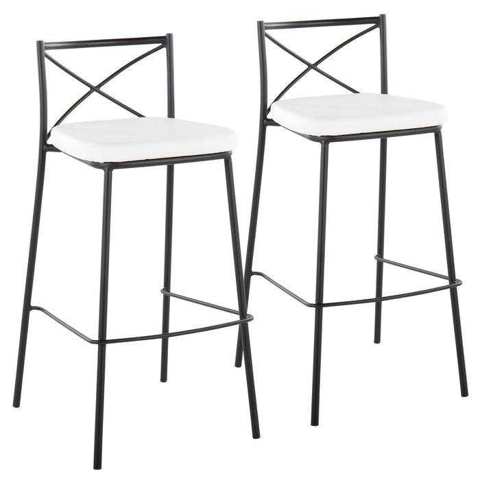Modern Charlotte - Contemporary Fixed Height Barstool (Set of 2) Lumi Source