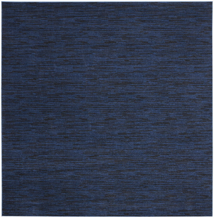 9' Square Stain Resistant Indoor / Outdoor Area Rug - Midnight Blue