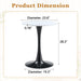 Round Dining Table With Thickened Engineered Wood Top And Metal Pedestal, 23.6" Diameter For Kitchen, Living Room, Small Spaces Home Essentials