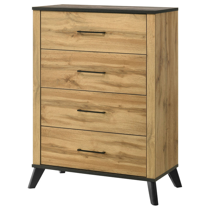 Georgina - 4 Drawer Bedroom Chest - Natural Wood Furniture Max