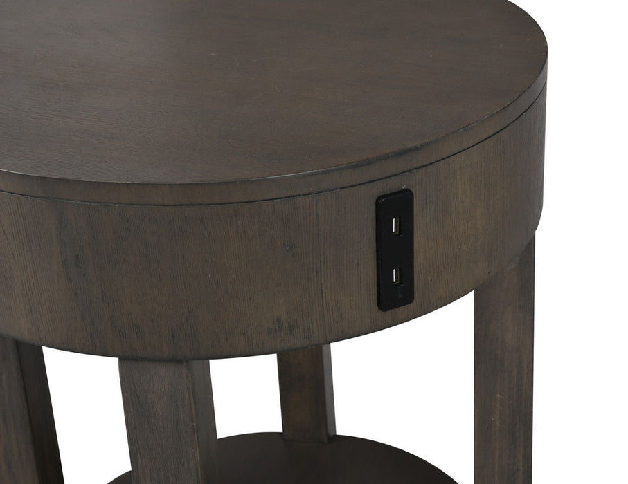 Jonah - MDF End Table With USB Ports - Light Brown