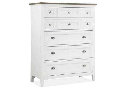Heron Cove - Two Tone Drawer Chest - Chalk White And Dovetail Gray Magnussen Furniture