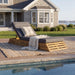 Chaise Lounge Set With 4 Fold Cushion And Built In Headrest Noble House